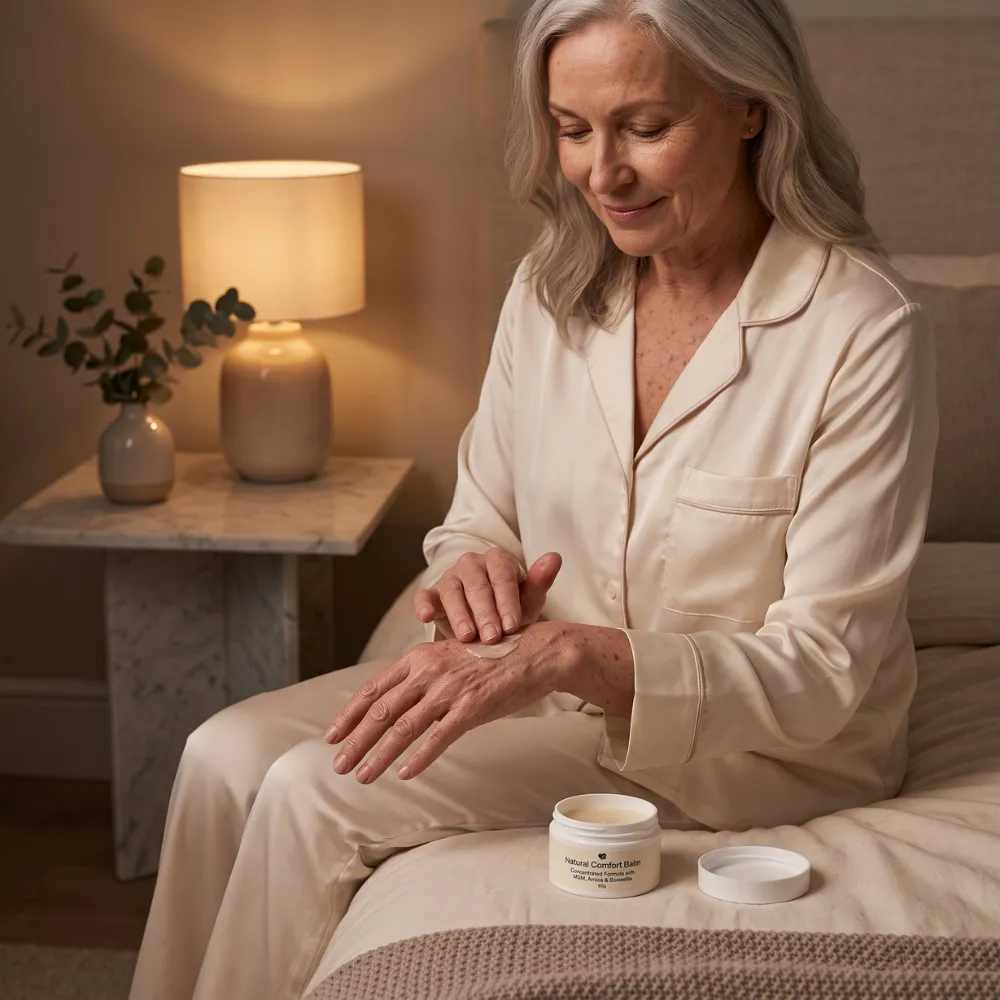 Woman applying Natural Comfort Balm